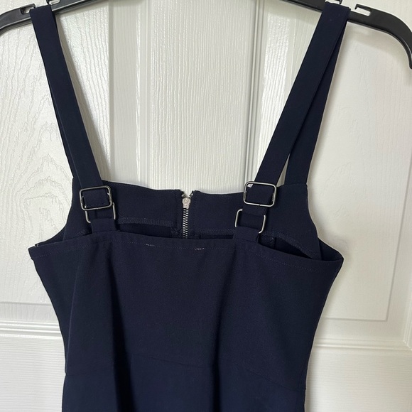 Kingston Blue Asymmetrical Sheath Dress Square Neck Sleeveless - Picture 4 of 7